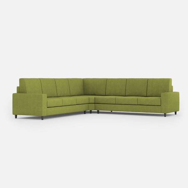 Divano Angolare 7 Posti 286x286x85 cm Sakar in Tessuto Verde acquista