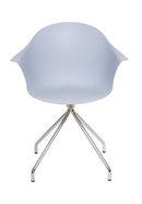 Sedia Moderna 53x61,5x80 cm in Metallo e Polipropilene Blu Avio