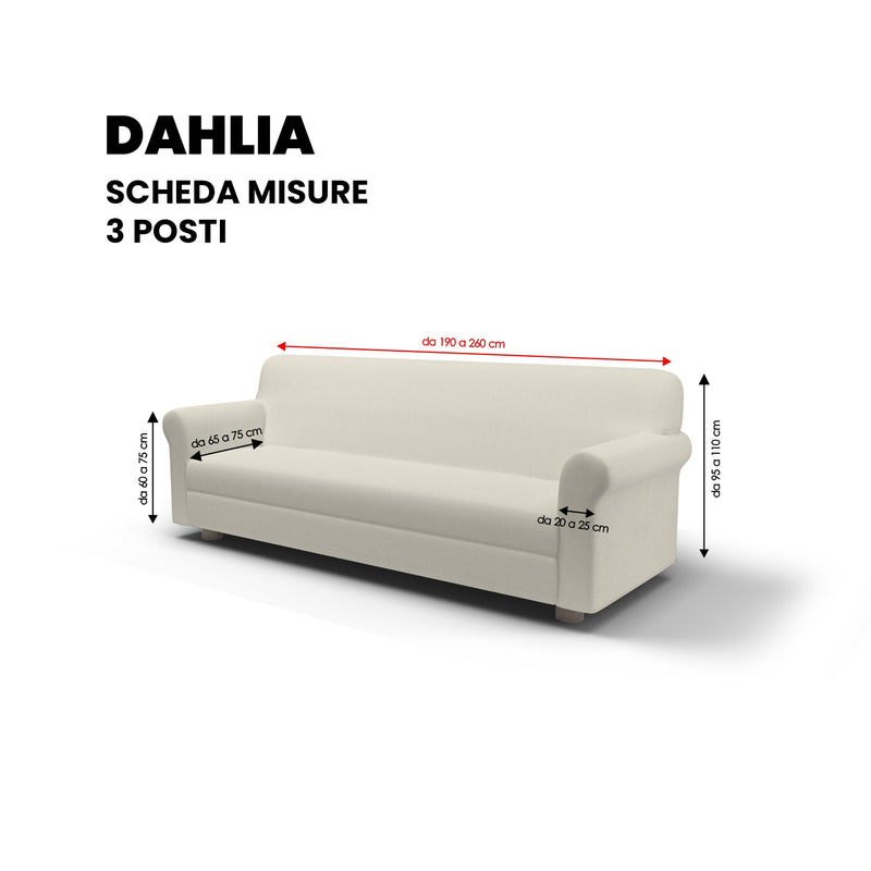 Copridivano Elasticizzato in Poliestere Dahlia Grigio Chiaro Varie Misure