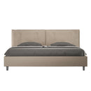 Letto Matrimoniale Imbottito in Similpelle Appia Large Tortora Varie Misure