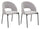 Set 2 Sedie Helsinki 51x80x53 cm in Tessuto Grigio/Nero