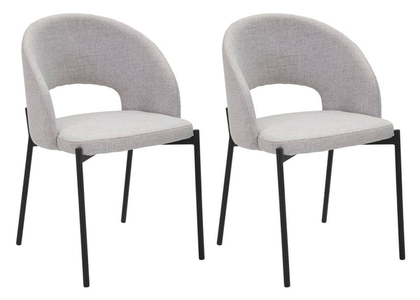 Set 2 Sedie Helsinki 51x80x53 cm in Tessuto Grigio/Nero online