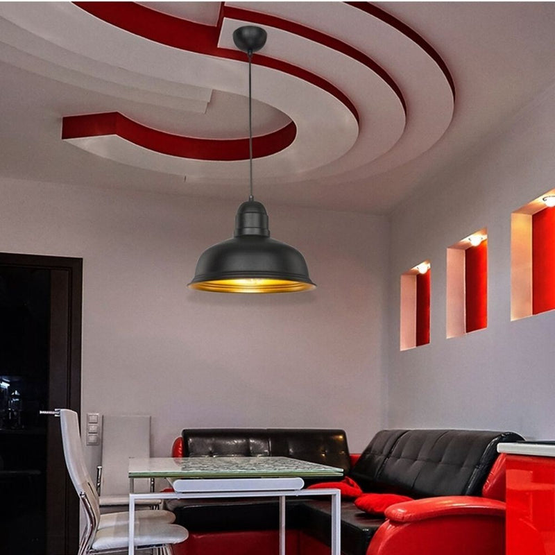 Lampada a sospensione Kumbet  metallo nero interno oro