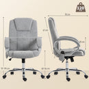 Sedia da Ufficio Operativa Massaggiante a 4 Punti con Riscaldamento 65x70x111-119 cm Tessuto Vellutato Grigio  