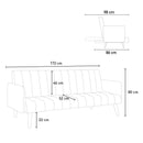 Divano Letto Clic Clac 172x86x80 cm in Tessuto Rosso