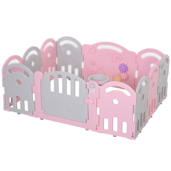 prezzo Box Recinto Attività per Bambini 162x122x63 cm Grigio e Rosa