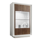 Mobile Vetrina 2 Ante 106x50x171 cm in Legno TFT Frame Bianco e Rovere