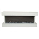 Camino Elettrico da Parete o Incasso Alaro Plus 127x18x52 cm Effetto Fiamma Telecomando in MDF Bianco