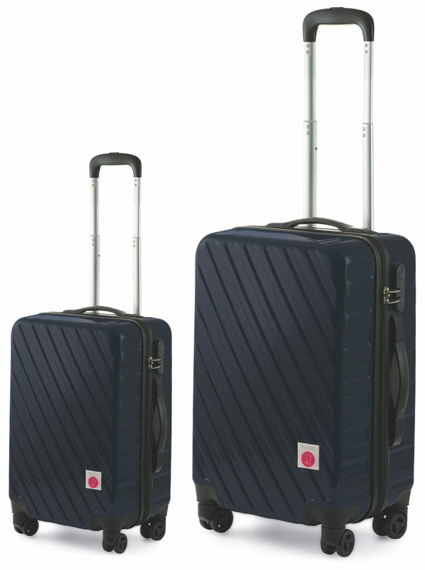 acquista Set 2 Valigie Trolley Rigide in Policarbonato 4 Ruote TSA Soriani Blu Scuro