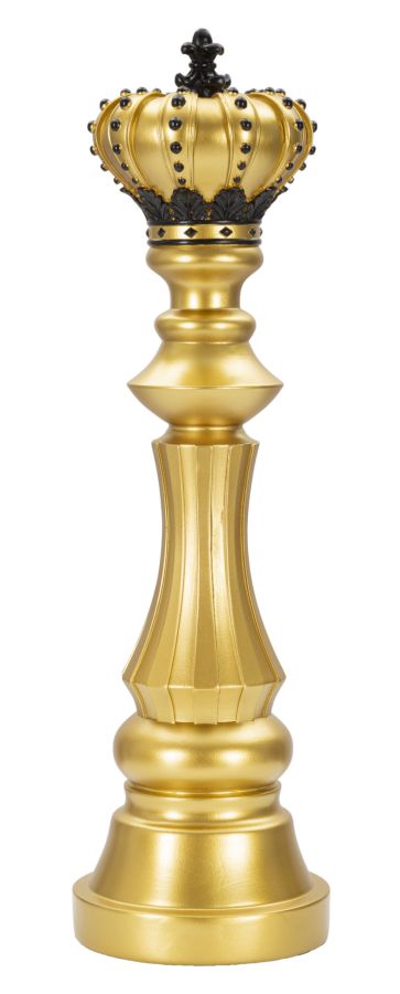 Re da Scacchi 14x50x14 cm in Poliresina Oro/Nero online