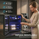 Cantinetta Vino Refrigerata 12 Bottiglie 36L Temperatura Regolabile 4-16°C con Vetro Anti UV Nero      