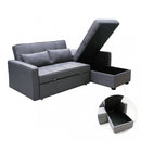 Divano Letto Cedric 208x87/145x88 cm  in Tessuto Grigio scuro