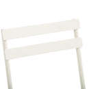 Set Tavolino e 2 Sedie Pieghevoli da Giardino in Acciaio Bianco