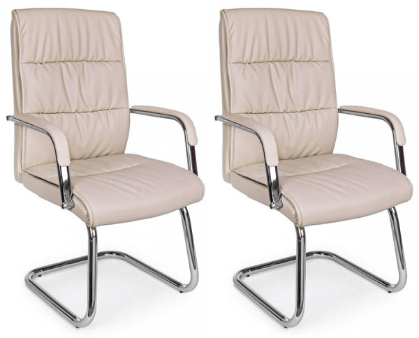 Set 2 Sedie Poltrone Attesa 58x60,5x101,5h cm da Ufficio Sydney Tortora sconto