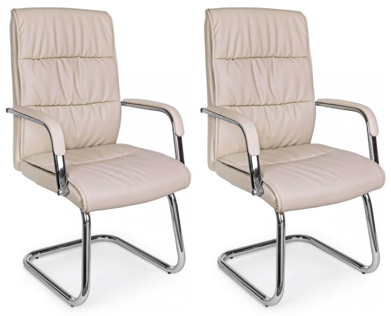 Set 2 Sedie Poltrone Attesa 58x60,5x101,5h cm da Ufficio Sydney Tortora 