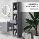 Mobile a Colonna da Bagno 40x27x171,5cm in MDF Grigio  