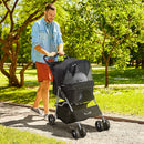 Passeggino per Cani Pieghevole Nero 77x47x101 cm 