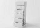 Cassettiera Alta 6 Cassetti 50x40x121,5 cm Onda 6C Bianco Lucido  