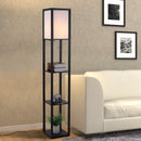 Scaffale Soggiorno in MDF con Lampada 40W Nero Bianco 26x26x160 cm 