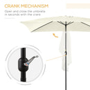 Ombrellone da Giardino 1,9x2,9x2,4 m Palo Ø38 mm in Alluminio Metallo e Poliestere Bianco Crema