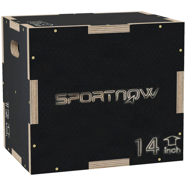 acquista Box Jump Pliometrico a 3 Altezze 41-36-31 cm in Legno Antiscivolo Nero