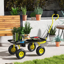 Carrello da Giardino 94x48.5x100 cm con Capacità 150 kg e Maniglia Rivestita in Acciaio Giallo e Nero      