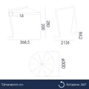 Ombrellone Decentrato da Giardino Ø3m Braccio in Legno Ecrù