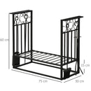 Portalegna Legnaia 75x30x60 cm in Acciaio con Attrezzi  Nero