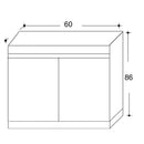 Mobile Lavatoio in Ceramica 2 Ante e Strofinatoio Integrato 60x60x86A cm Olmo Bianco