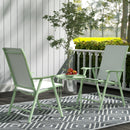 Tavolino da Giardino Ø46x50 cm con Vassoio Rimovibile e Gambe Pieghevoli in Acciaio Verde      
