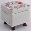 Pouf Contenitore Sgabello Multiuso in Tessuto Grigio