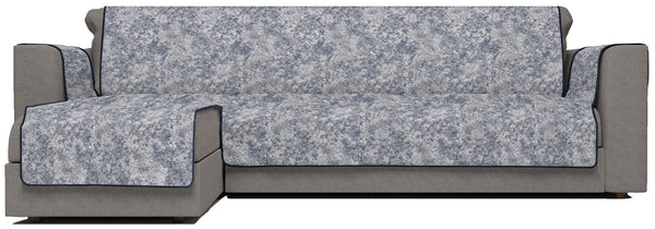 Copridivano con Penisola Sinistra in Poliestere e Cotone Blu Scuro Varie Misure online