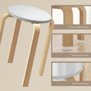 Set 4 Sgabelli Rotondi e Impilabili Ø40x45 cm in Legno Grigio  