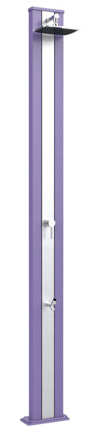 Doccia Solare da Esterno Giardino 30L Miscelatore e Lavapiedi Arkema Spring S Fascia Inox Viola
