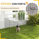 Recinto per Cani e Cuccioli Box per Animali da 8 Pezzi 76 x 61 cm  in Filo di Ferro Nero