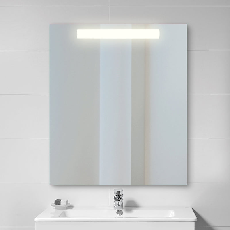 Specchio da Bagno Pegasus con Illuminazione Led Frontale Imballo 1 Pezzo Alluminio e Vetro Emuca