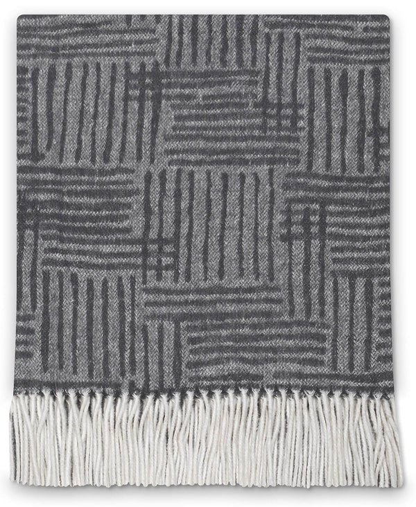sconto Plaid Misto Cotone 130x170 cm Effetto Cashmere 230 gr/mq Cober Orient Ardesia