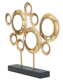 Scultura Panel 49x7x41 cm in Ferro Oro e Nero