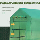 Serra a Tunnel da Giardino 214x143x195 cm in Acciaio e PE  Verde