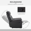 Poltrona Relax Reclinabile con Poggiapiedi in Similpelle Nera 