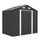 Casetta Porta Attrezzi 196x236x208 cm con Porte Scorrevoli e 4 Prese d'Aria in Acciaio e PP Grigio Scuro