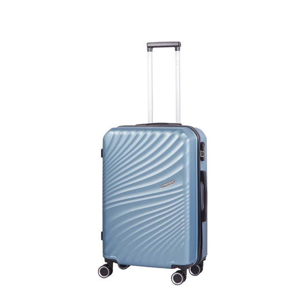 acquista Trolley Valigia Media Rigido 4 Ruote con Combinazione in ABS Ravizzoni Amalfi Blu Acciaio