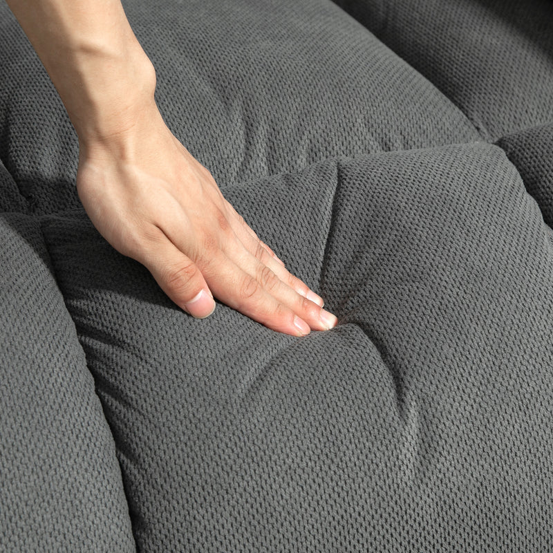 Poltrona Alzapersona Massaggiante e Reclinabile 93x104x105 cm con Telecomando in Tessuto Effetto Velluto Grigio  