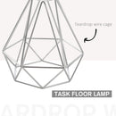 Lampada da Terra con Paralume E27 Ø25x152 cm in Metallo e Marmo Nera