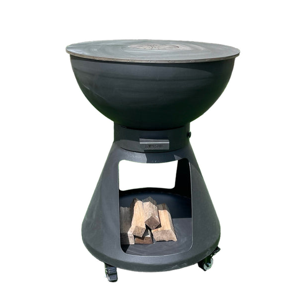 online Barbecue a Legna e a Carbone Ø64xH91 cm in Acciaio Corten con Accessori Yucatán Antracite