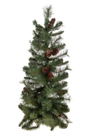 Mini Albero di Natale Artificiale Abete da Parete H90 cm con Pigne 78 Tips Verde