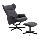 Sedia Poltrona da Ufficio Presidenziale Ergonomica con Poggiapiedi Grigio Scuro 