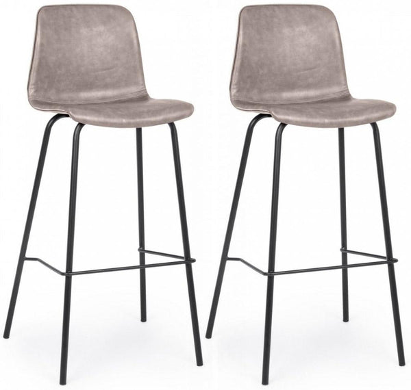 online Set 2 Sgabelli 39x44x103,5 cm in Similpelle Beige