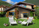 Lettino Chaise Longue da Esterno Giardino Inclinabile con Ruote Arkema Serendipity Grigio Antracite