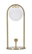 Lampada da Tavolo Glamy Arc Ø21x47 cm in Ferro e Vetro Oro e Bianco      